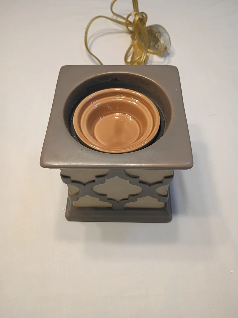 #6033 Gold Canyon Tan Oil Warmer Adapter Ceramic Dish New in Box